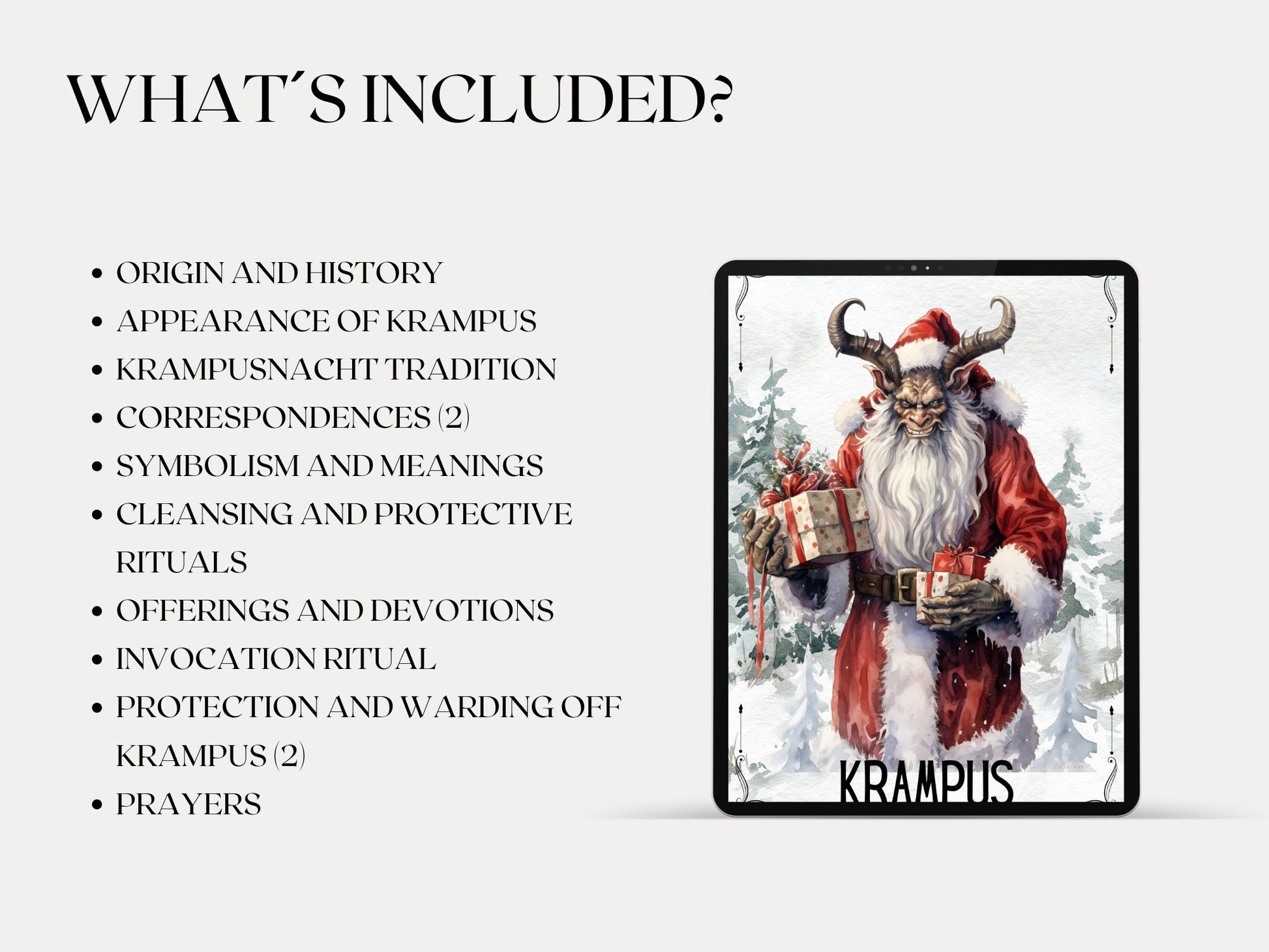 Krampus. Grimoire pages. Printable.
