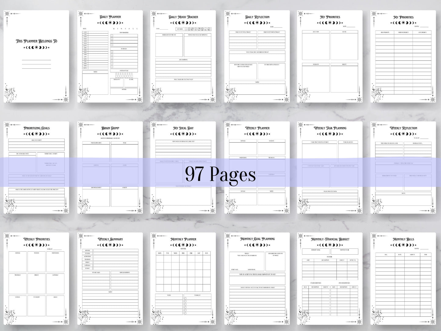 The most complete Witchy ADHD Planner Printable for Adults + BONUS