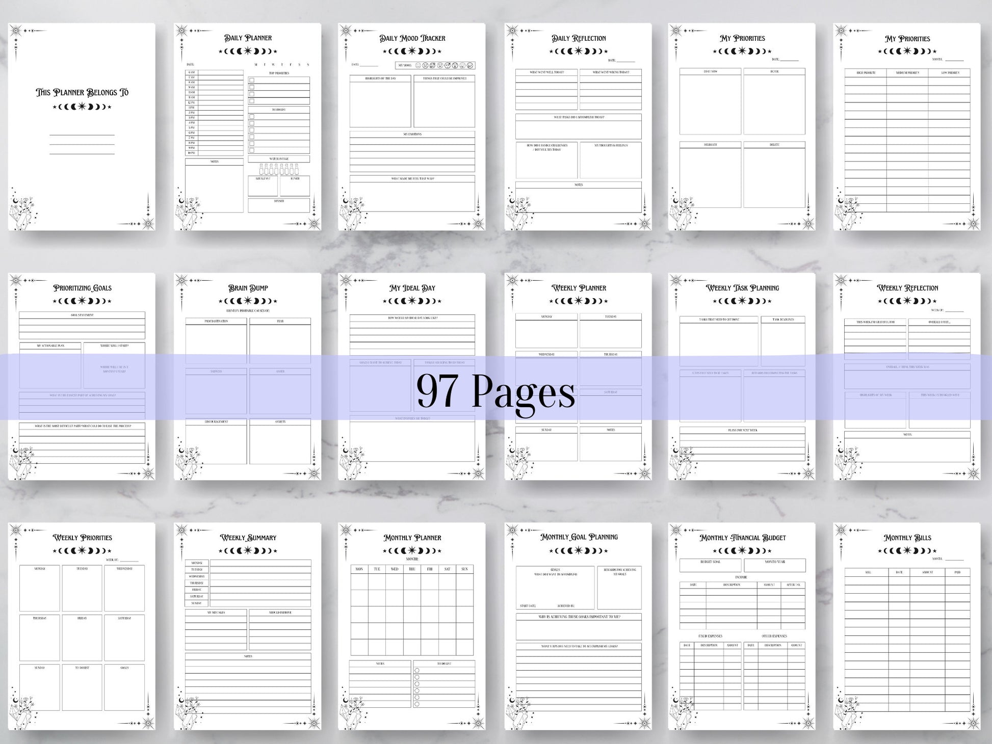 The most complete Witchy ADHD Planner Printable for Adults + BONUS