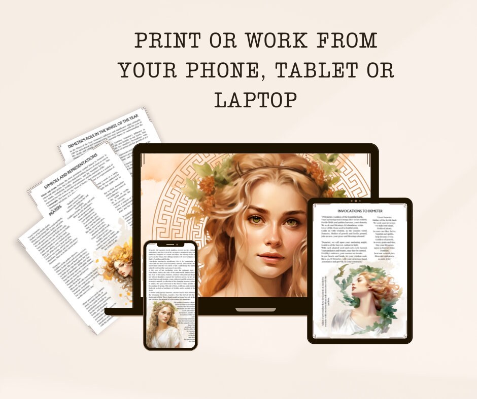 Demeter. Greek Goddess Deity Profile. Grimoire printable pages.
