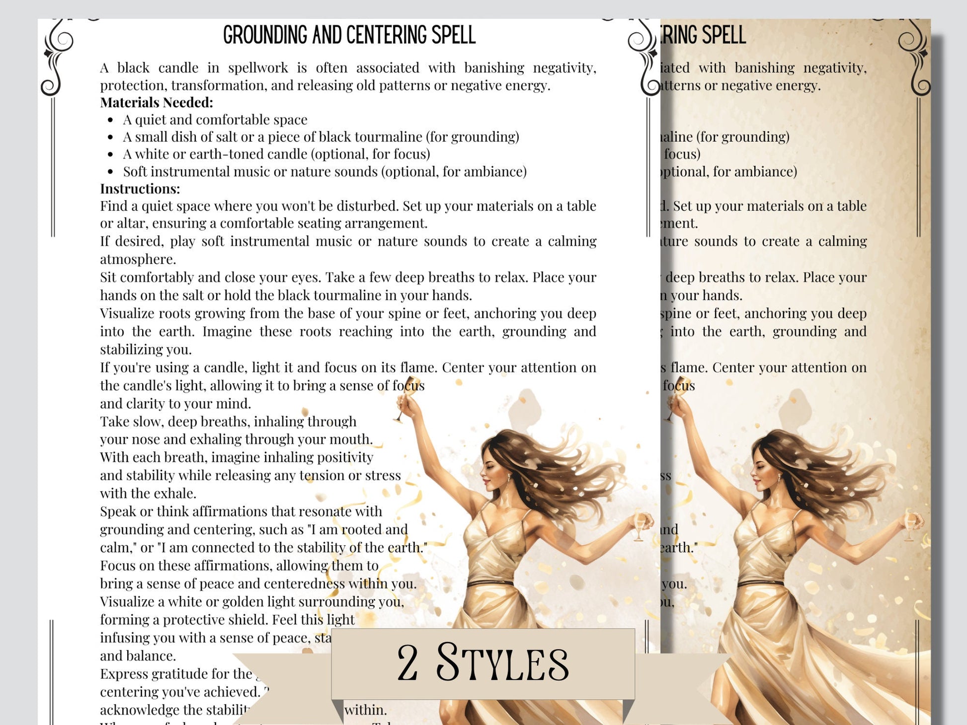 New Year Spells. Beautiful printable Grimoire Pages. Empower Your New Year. Manifest your dreams