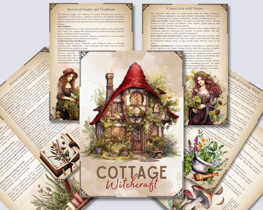 Enchant Your Path: Cottage Witchcraft. Basics. Beautiful printable Grimoire pages. 22 pages