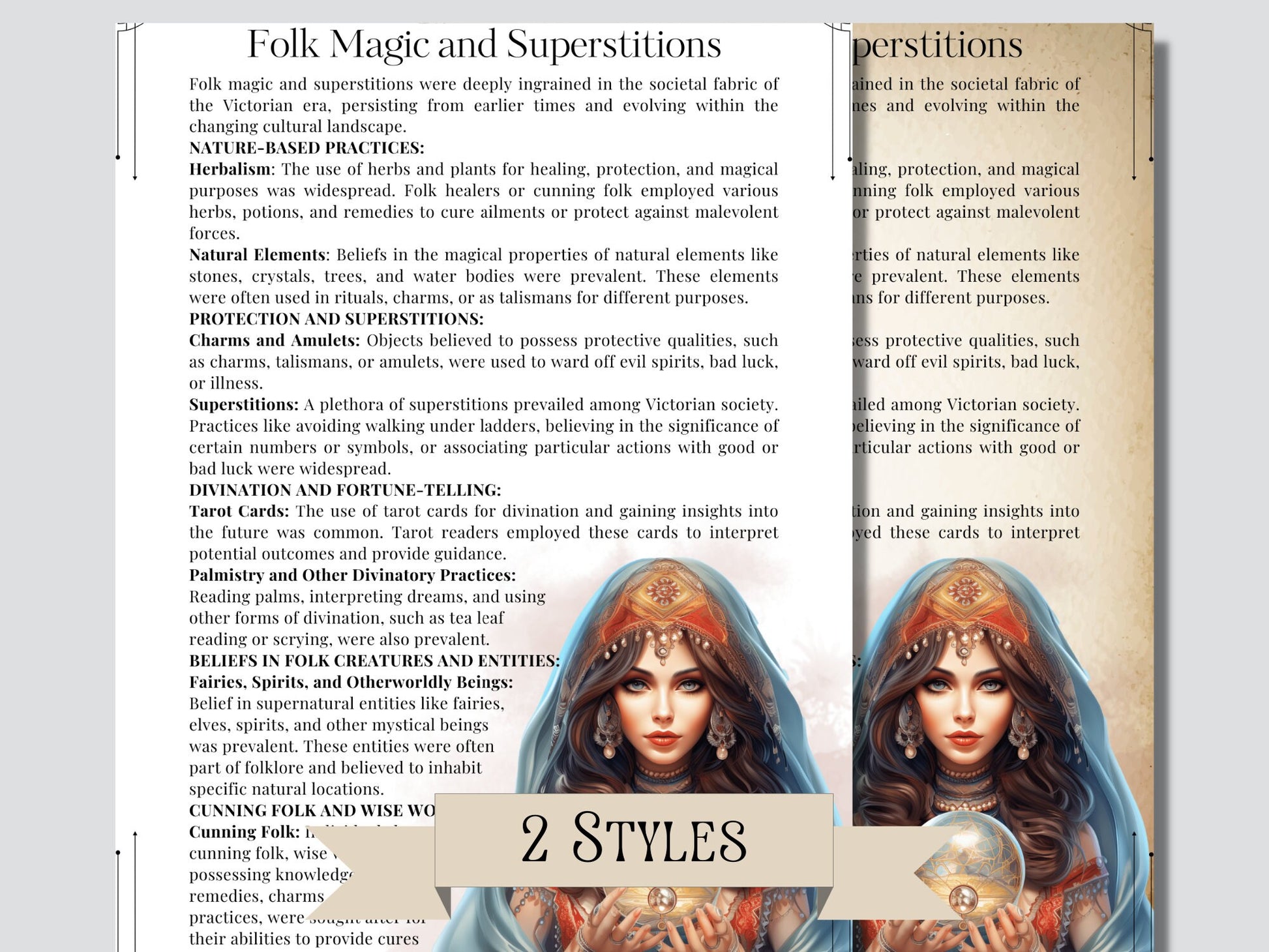 The Victorian Era Witchcraft. Basics. Beautiful grimoire pages. Printable.