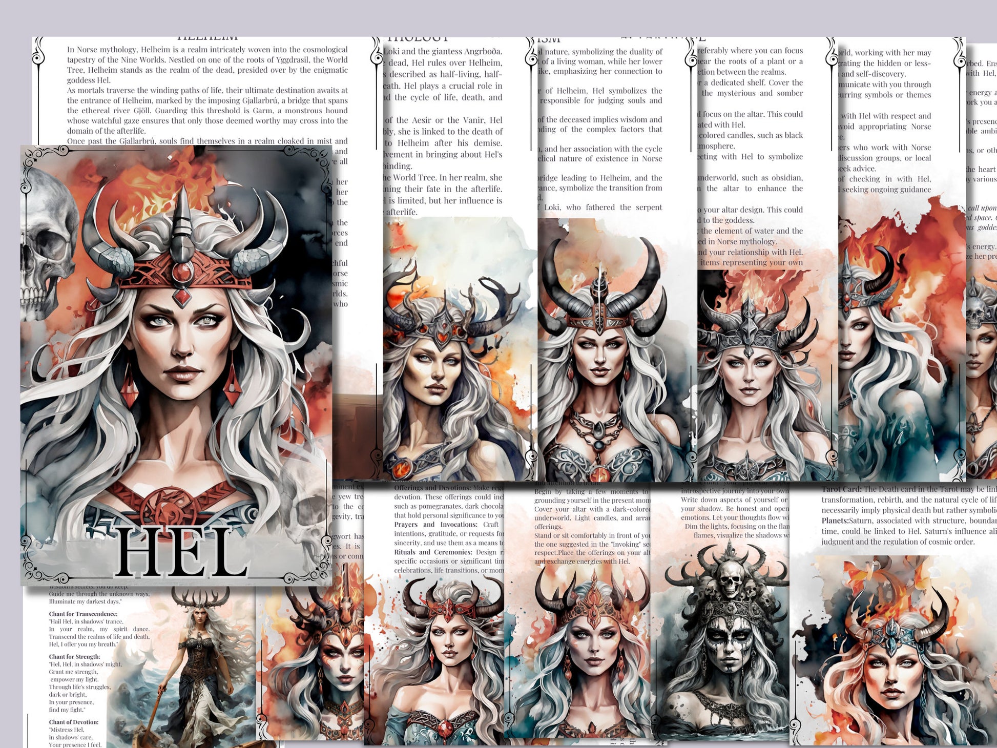Hel. Norse Goddess. Beautiful pages for your Grimoire or Book Of Shadows. Printable.