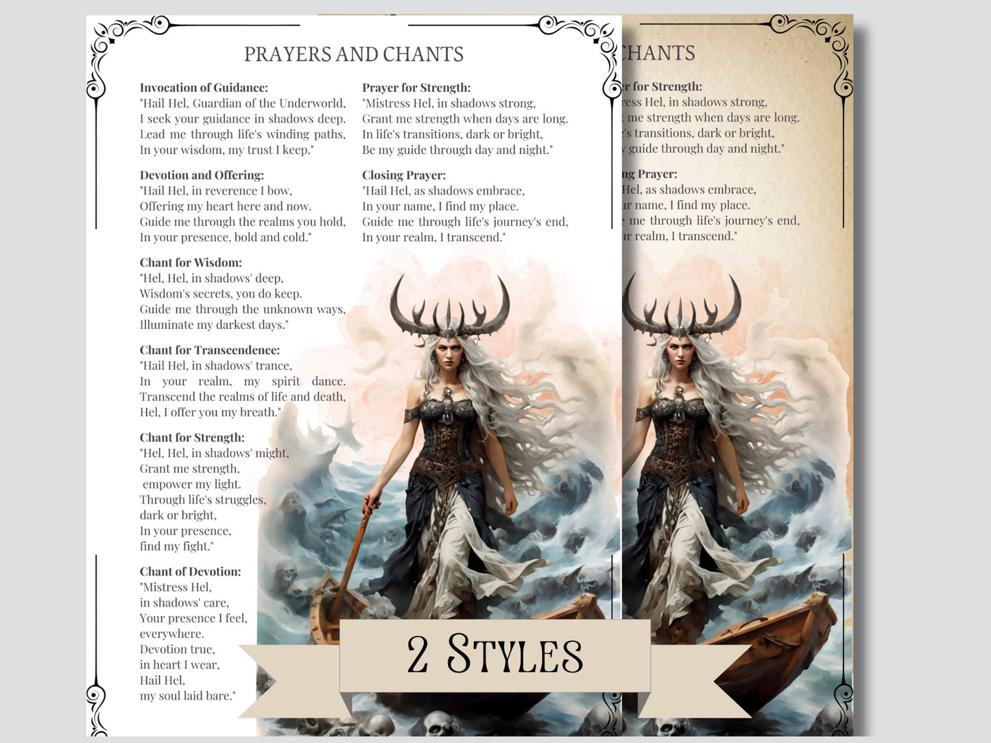 Hel. Norse Goddess. Beautiful pages for your Grimoire or Book Of Shadows. Printable.