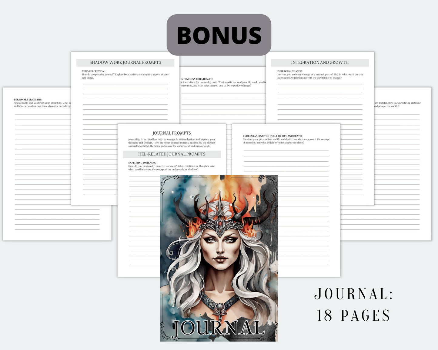 Hel. Norse Goddess. Beautiful pages for your Grimoire or Book Of Shadows. Printable.