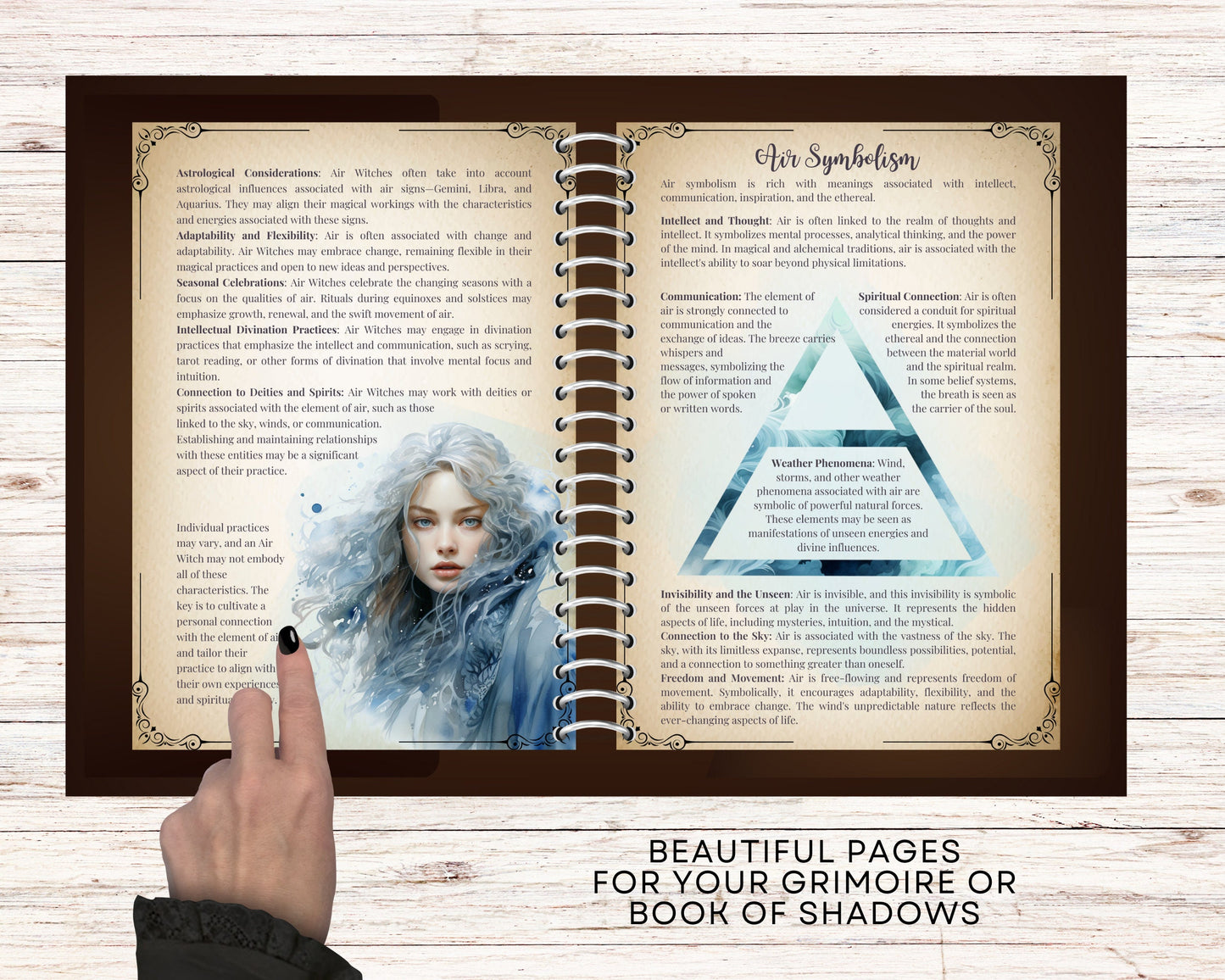 AIR WITCH. Beautiful pages for your Grimoire or Book Of Shadows. Printable