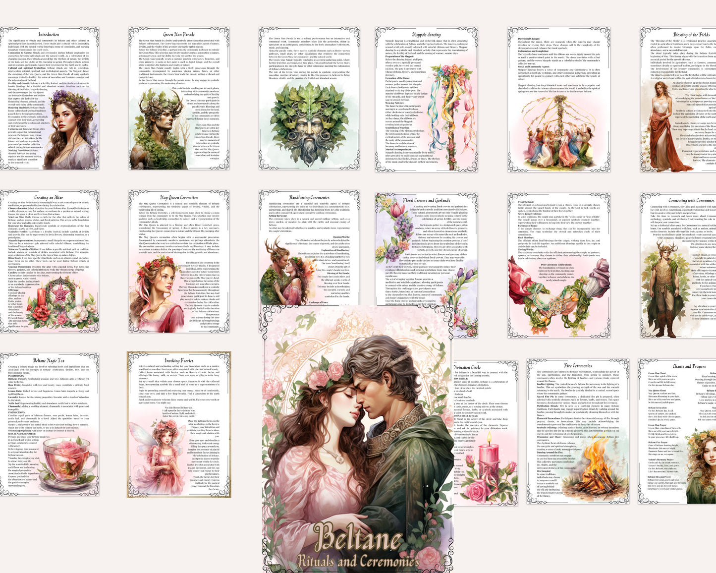 Beltane. Rituals and Ceremonies. Printable pages for your Grimoire or Book Of Shadows.