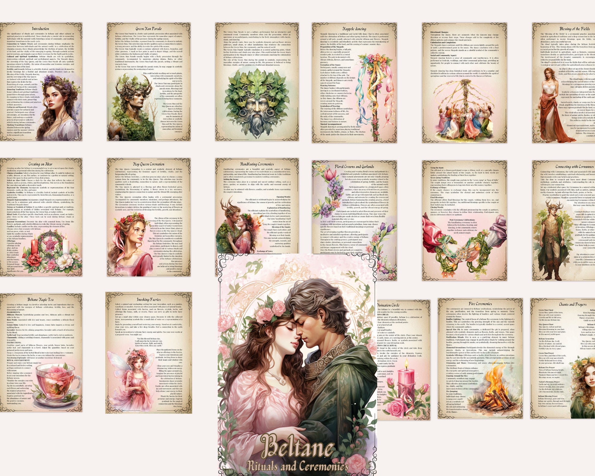 Beltane. Rituals and Ceremonies. Printable pages for your Grimoire or Book Of Shadows.
