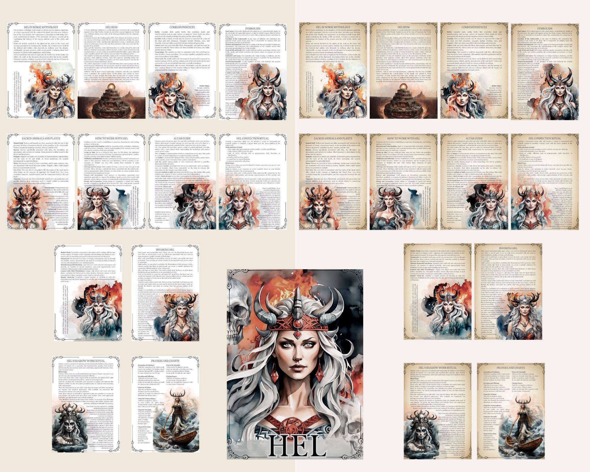 Hel. Norse Goddess. Beautiful pages for your Grimoire or Book Of Shadows. Printable.