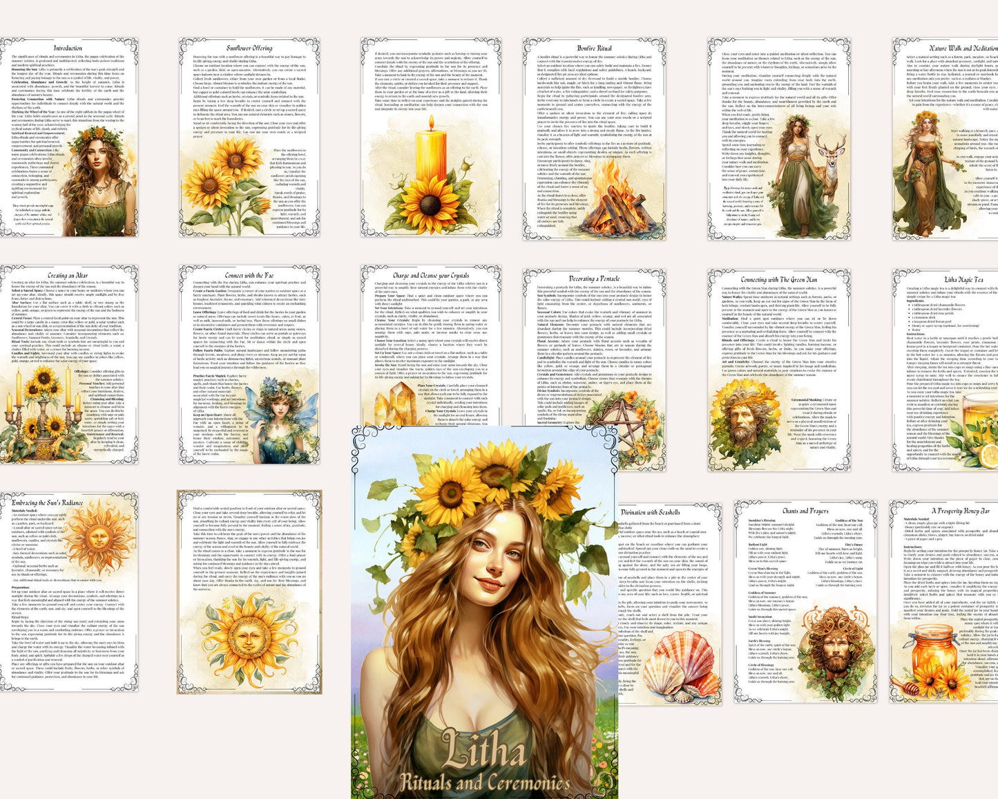 Litha. Rituals and Ceremonies. Printable pages for your Book Of Shadows.