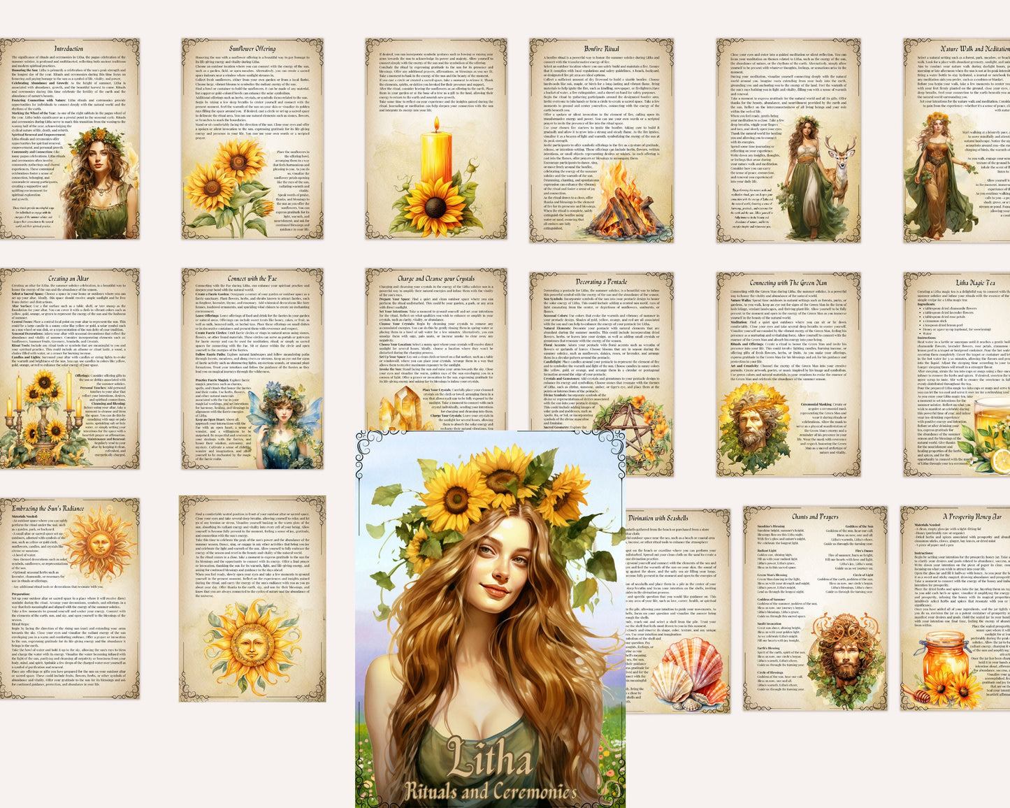 Litha. Rituals and Ceremonies. Printable pages for your Book Of Shadows.
