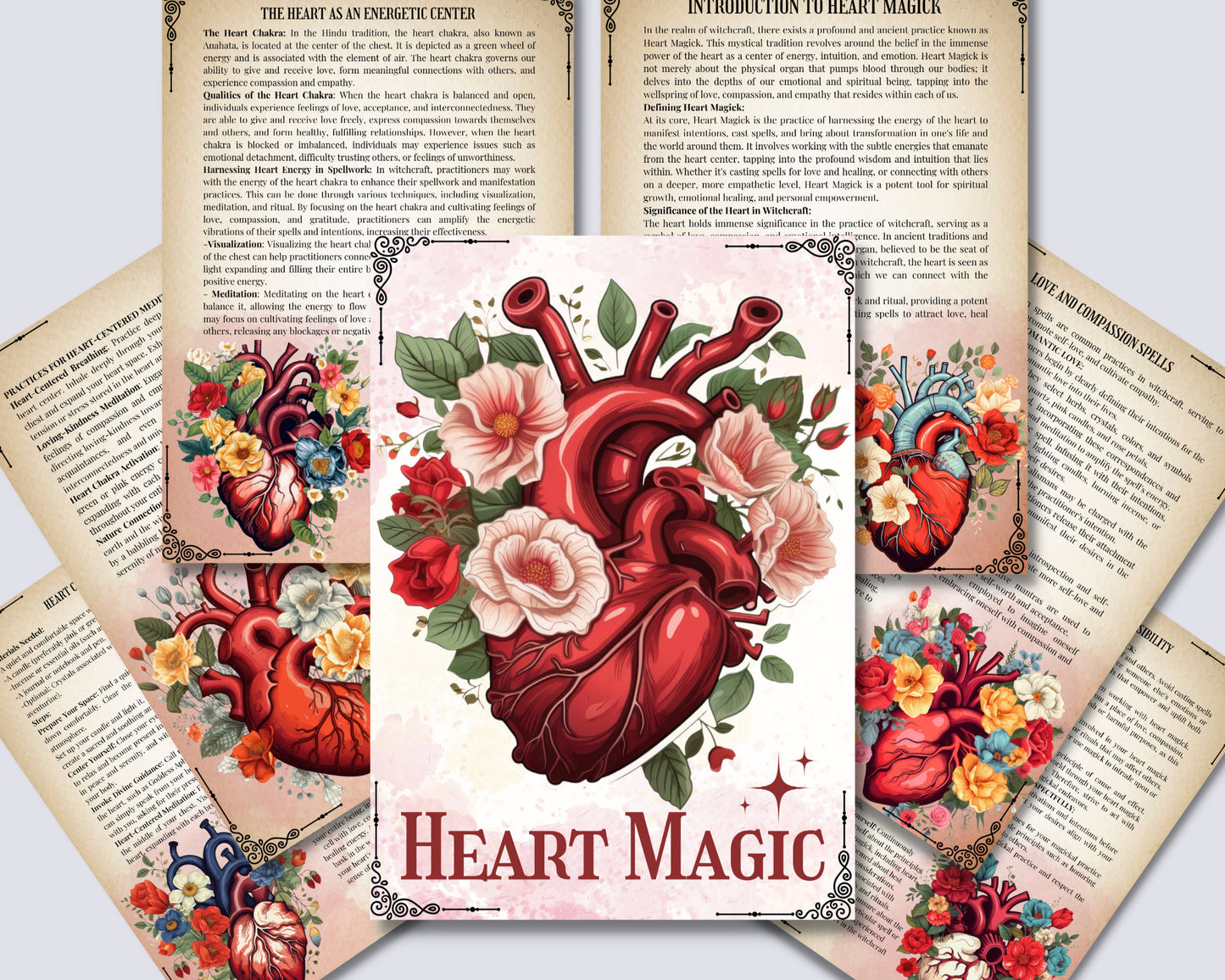 HEART Magick. Basics. Beautiful pages for your Grimoire or Book Of Shadows