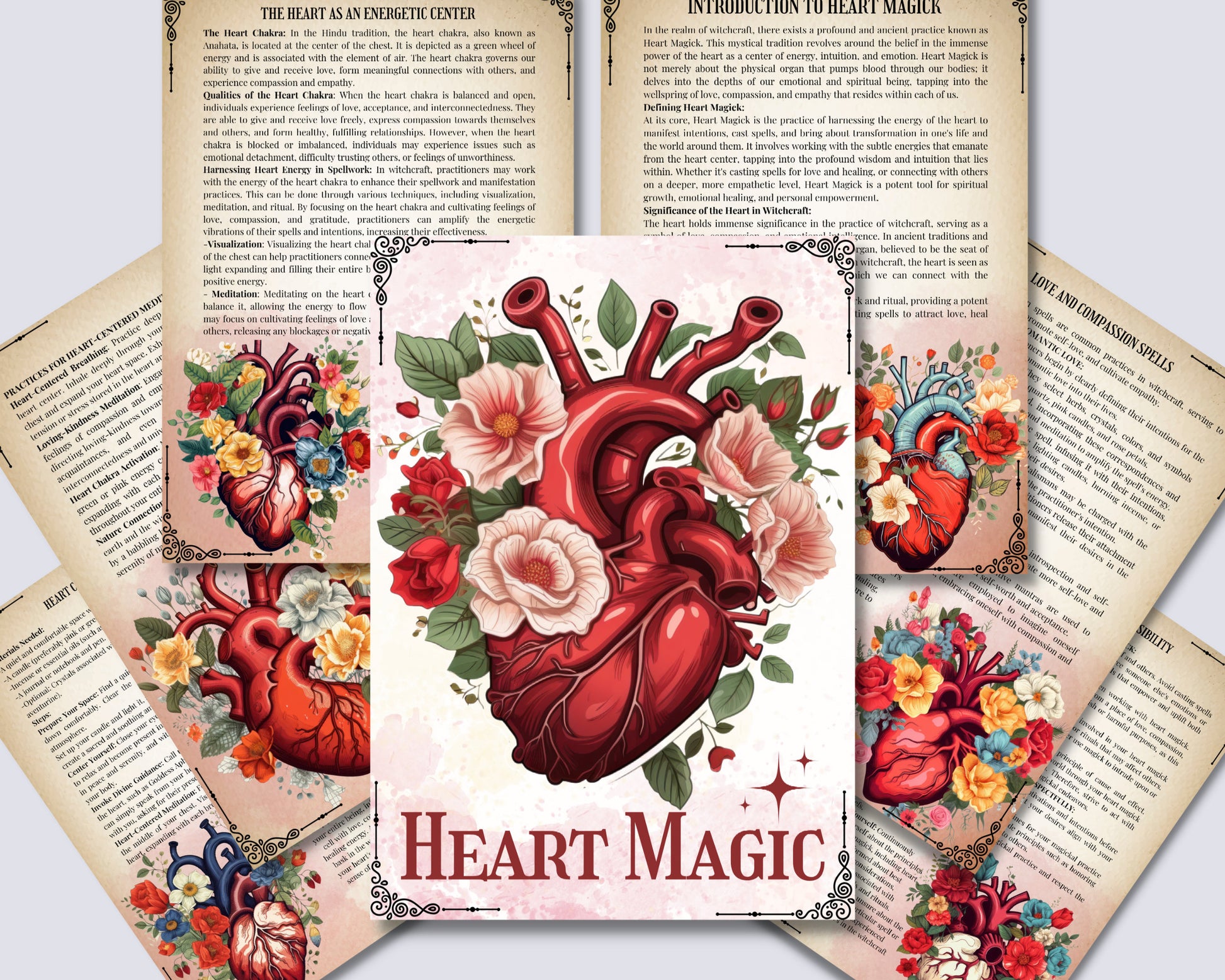 HEART Magick. Basics. Beautiful pages for your Grimoire or Book Of Shadows