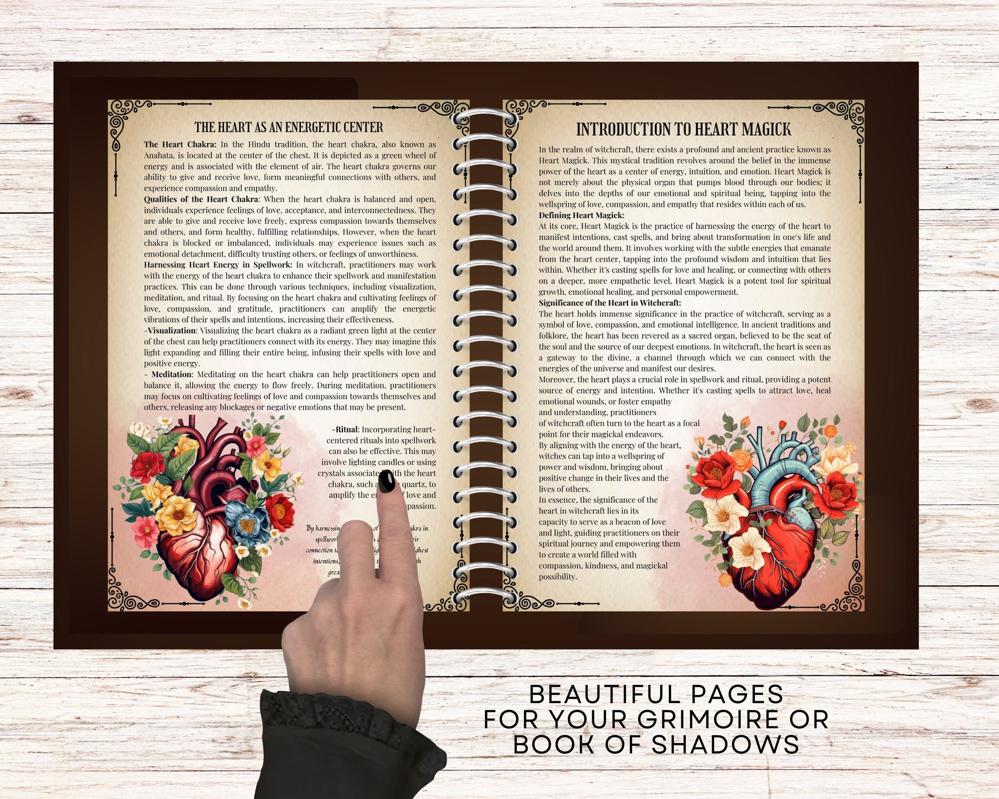 HEART Magick. Basics. Beautiful pages for your Grimoire or Book Of Shadows