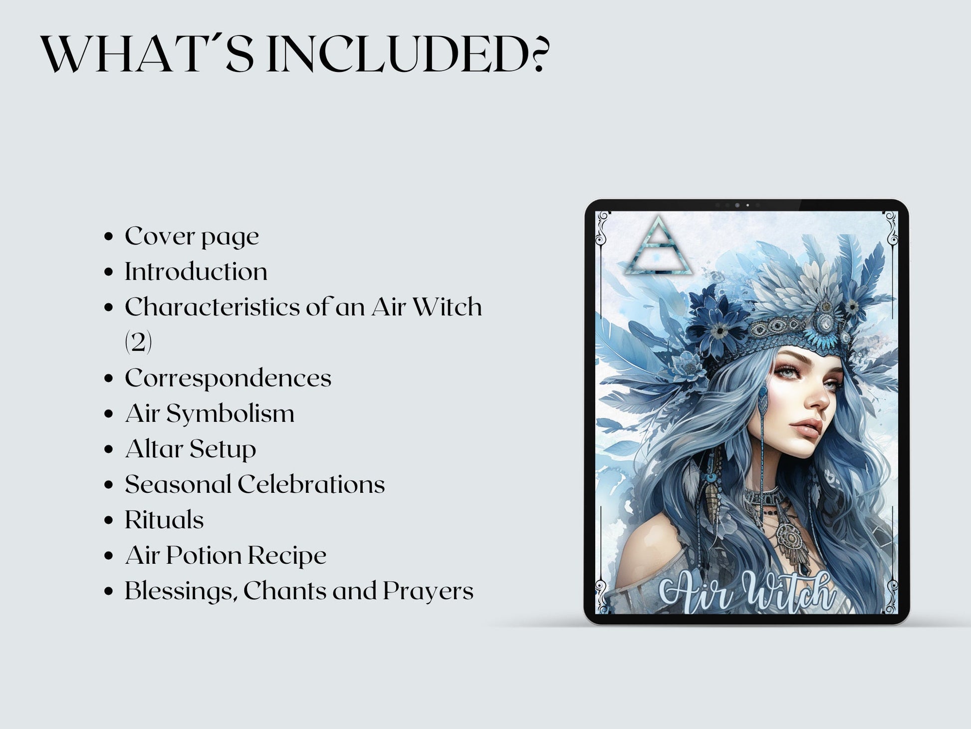AIR WITCH. Beautiful pages for your Grimoire or Book Of Shadows. Printable