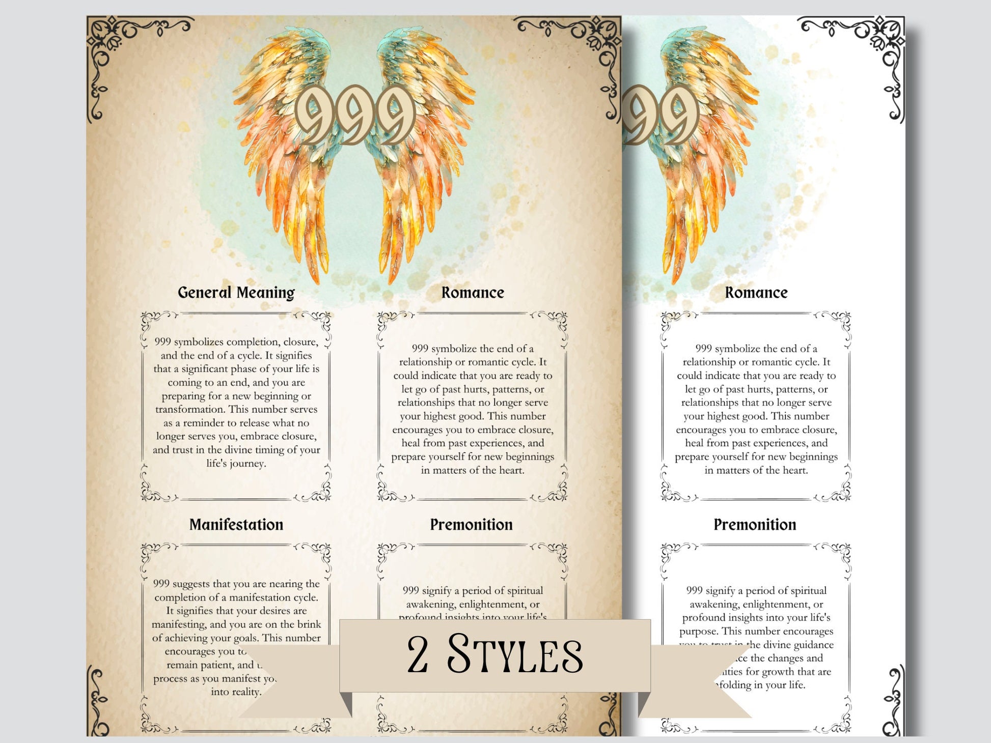 Angel numbers meanings + Bonus (Aura with Angel Numbers Set Wall Art). Printable