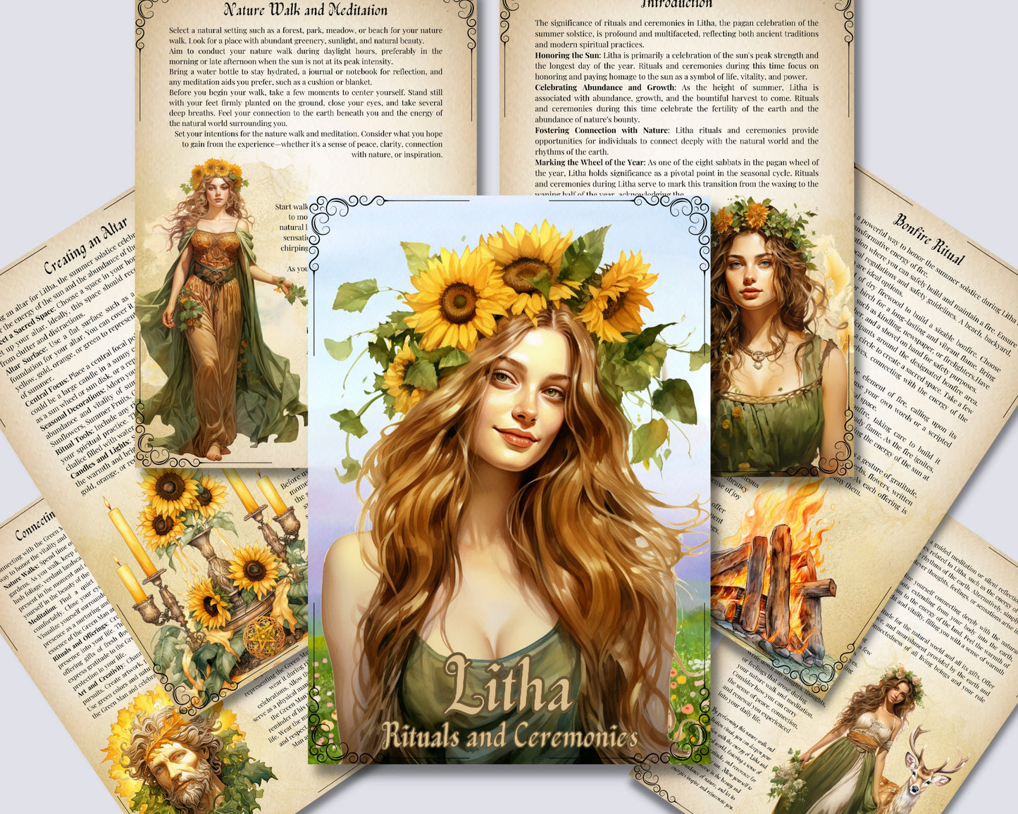 Litha. Rituals and Ceremonies. Printable pages for your Book Of Shadows.