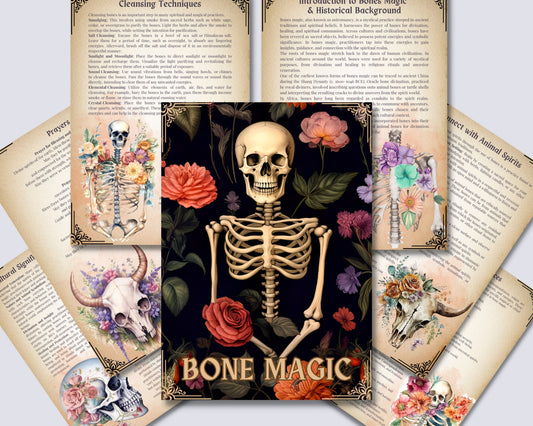 Bone Magick: How to Use Bones in Witchcraft. Beautiful pages for your Grimoire or Book Of Shadows. Printable