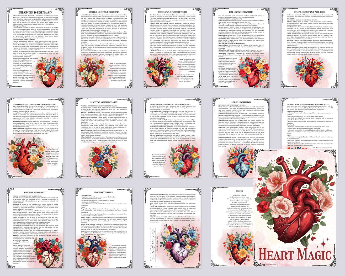 HEART Magick. Basics. Beautiful pages for your Grimoire or Book Of Shadows