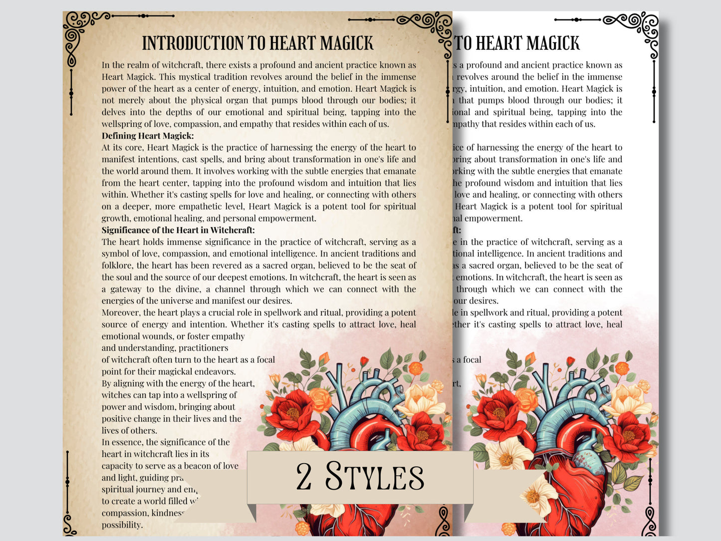 HEART Magick. Basics. Beautiful pages for your Grimoire or Book Of Shadows