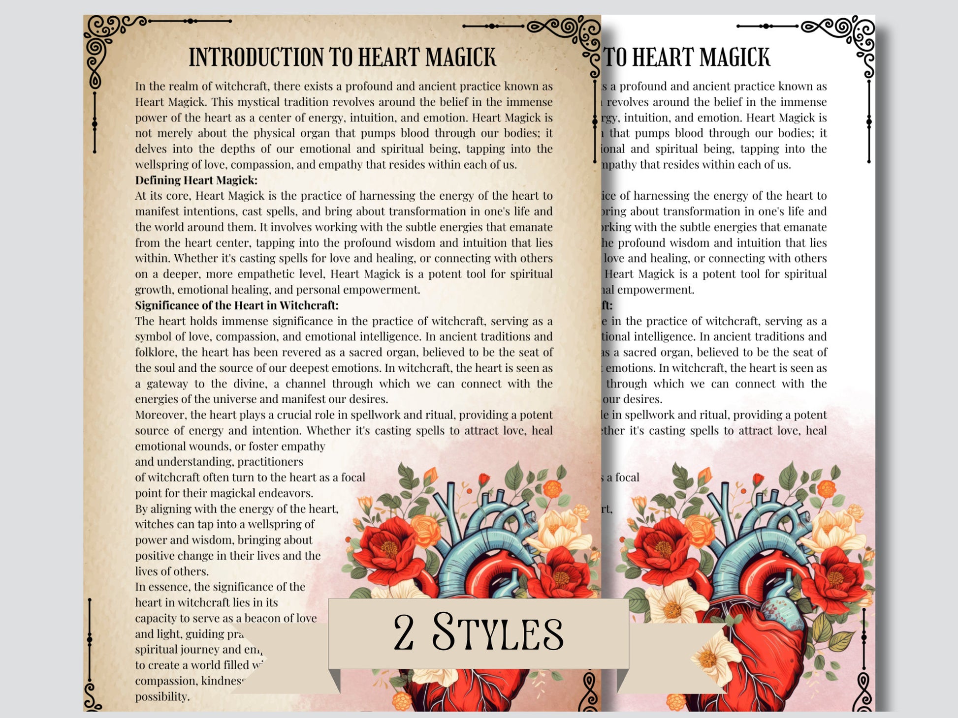 HEART Magick. Basics. Beautiful pages for your Grimoire or Book Of Shadows