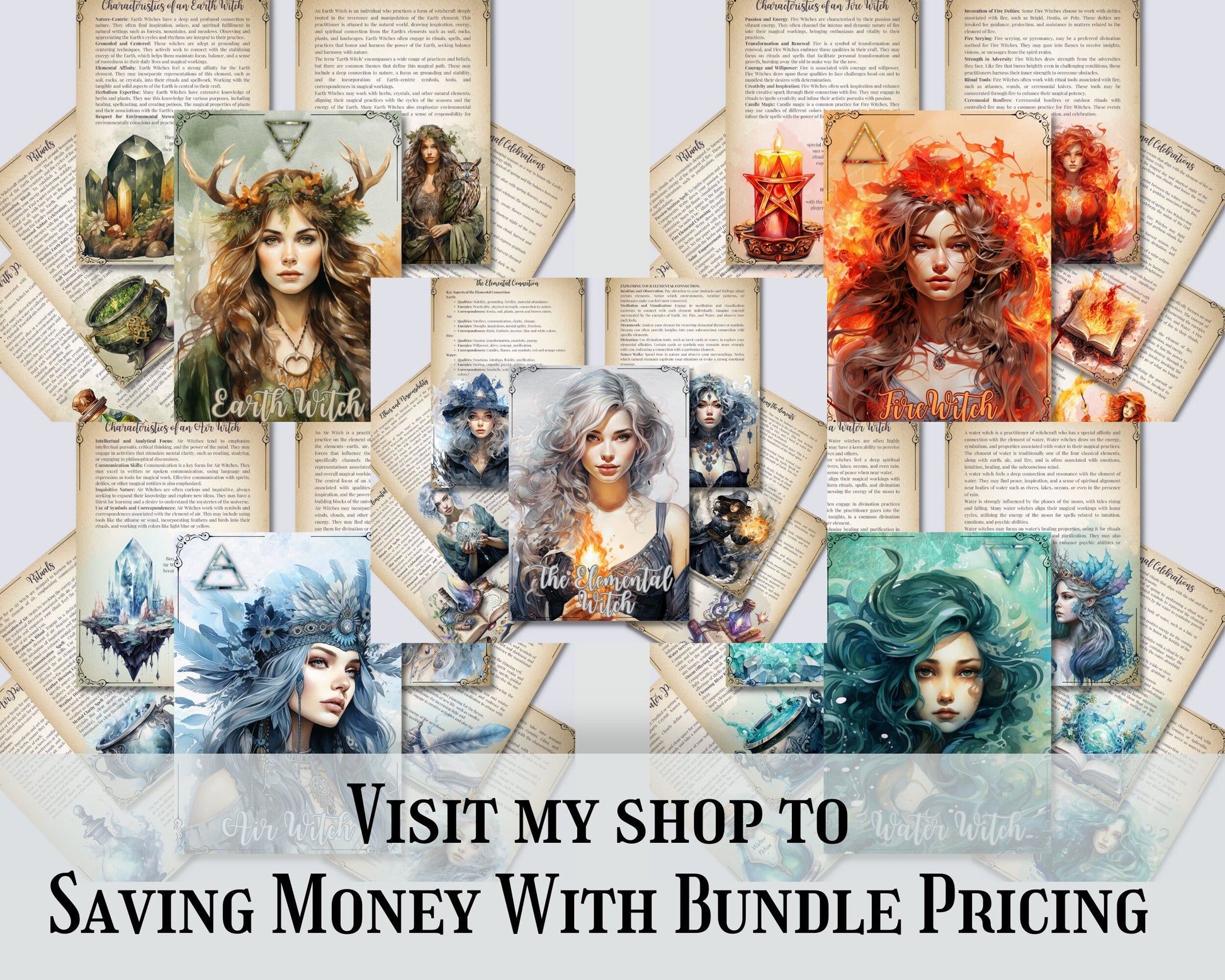 WATER WITCH. Beautiful pages for your Grimoire or Book Of Shadows. Printable.