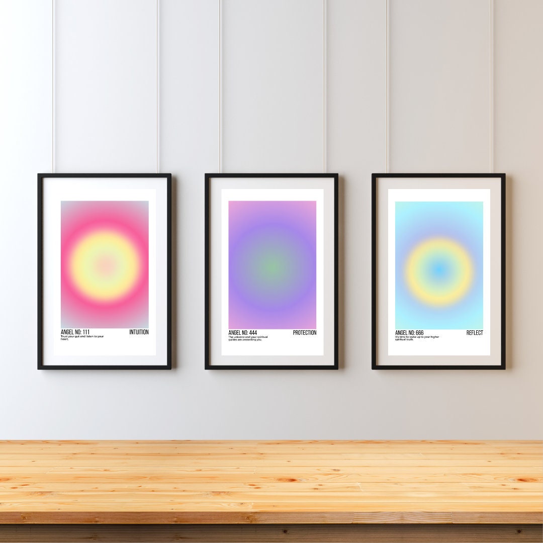 Angel numbers meanings + Bonus (Aura with Angel Numbers Set Wall Art). Printable