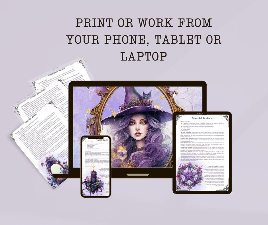 Return to Sender Spells Set. Beautiful Grimoire or Book Of Shadow Pages. Printable.
