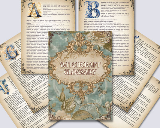 Witchcraft Glossary. +450 terms. Grimoire pages. Printable.