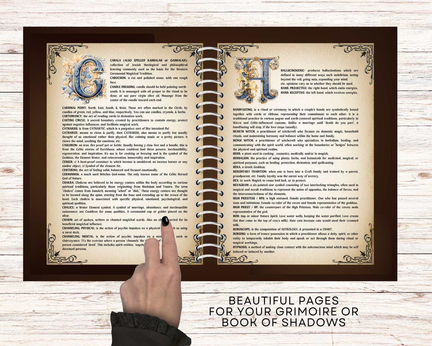 Witchcraft Glossary. +450 terms. Grimoire pages. Printable.