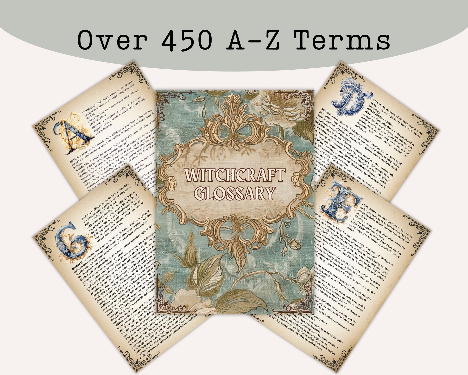 Witchcraft Glossary. +450 terms. Grimoire pages. Printable.