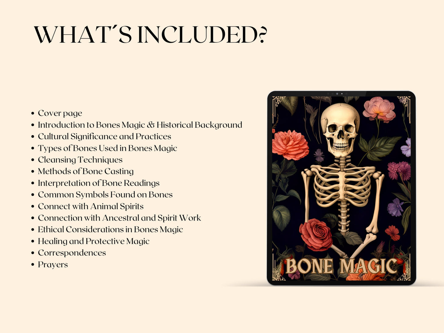 Bone Magick: How to Use Bones in Witchcraft. Beautiful pages for your Grimoire or Book Of Shadows. Printable