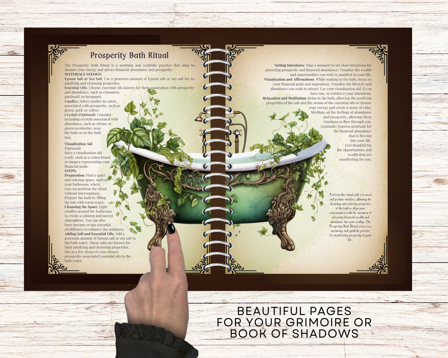 Money Spells. 10 Powerful Rituals. Beautiful pages for your Grimoire or Book Of Shadows. Printable.