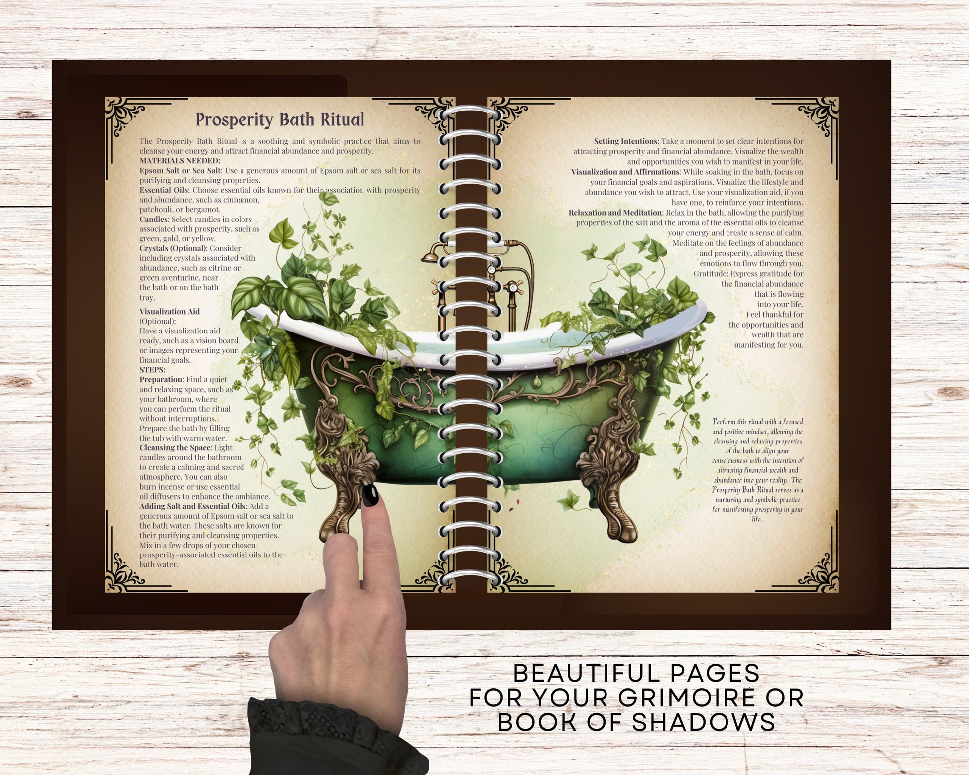 Money Spells. 10 Powerful Rituals. Beautiful pages for your Grimoire or Book Of Shadows. Printable.