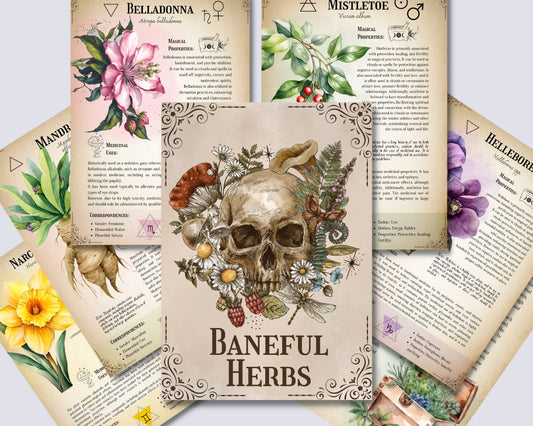 The Ultimate Baneful Herbs Collection- Grimoire Printable, Book of Shadows Printable, Poisonous Herbs