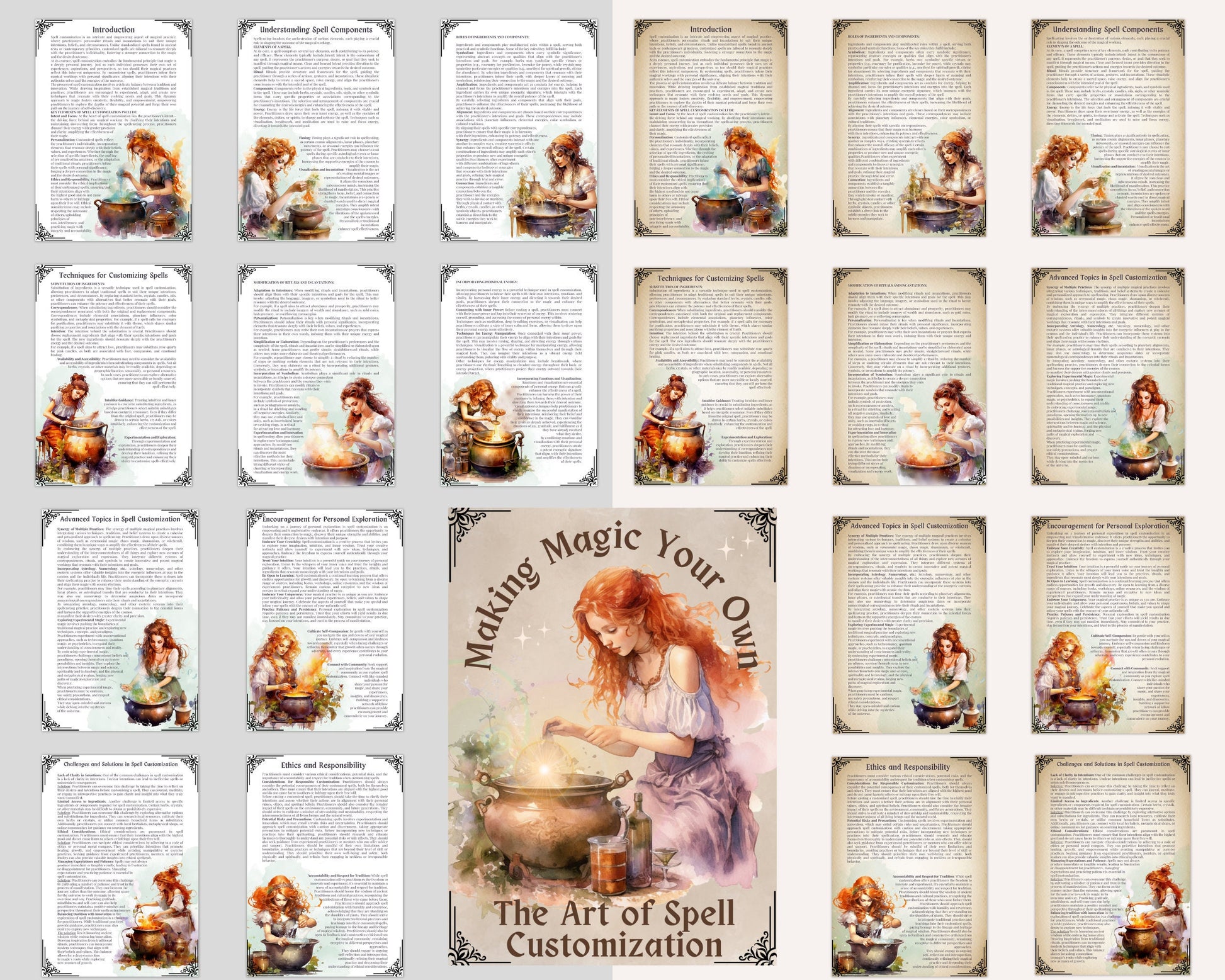 Making Magic Your Own: The Art of Spell Customization. Basics. Printable. Grimoire pages. Printable