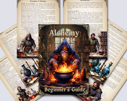 Alchemy Guide for Beginners. Beautiful pages for your Grimoire or Book Of Shadows. Printable