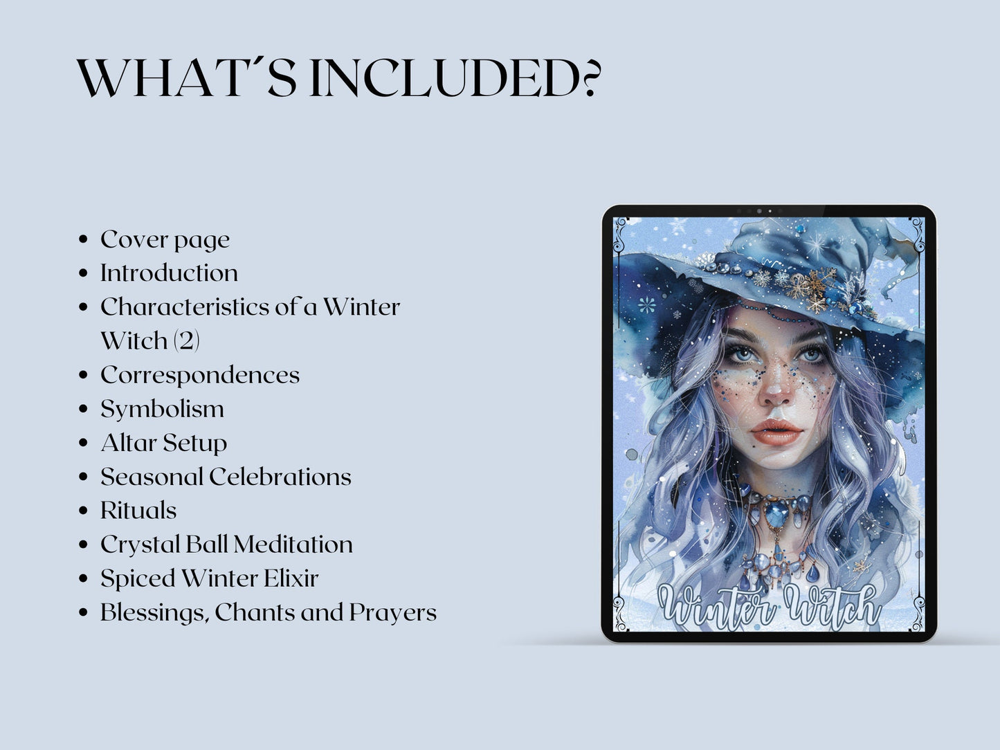 Winter Witch. Season of the Witch. Beautiful pages for your Grimoire or Book Of Shadows. Printable.