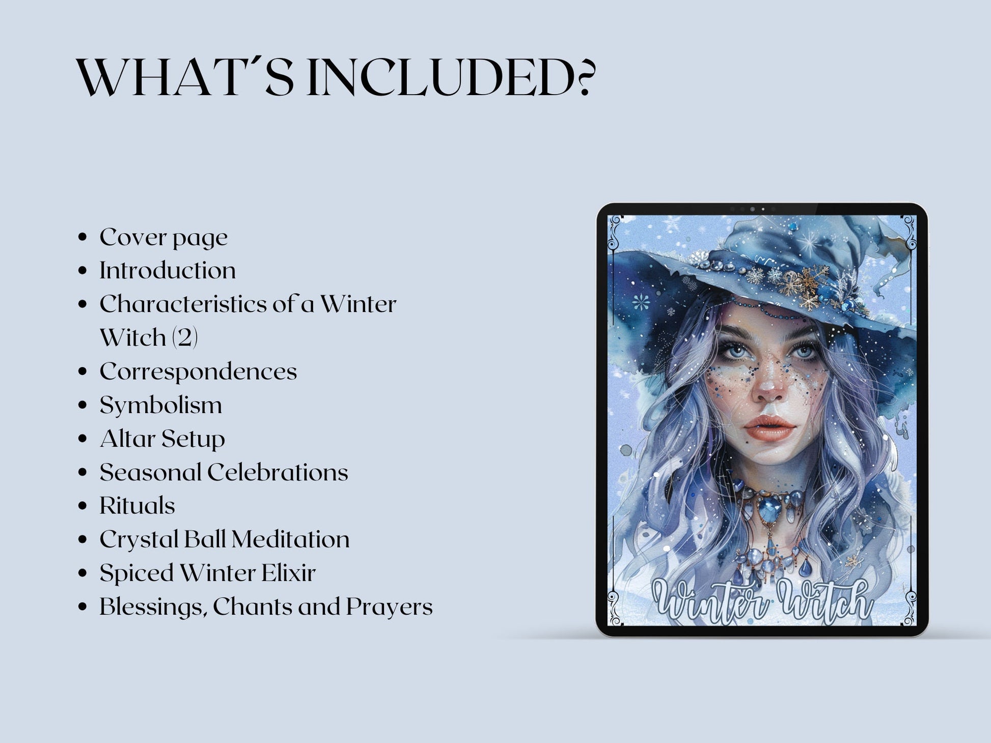 Winter Witch. Season of the Witch. Beautiful pages for your Grimoire or Book Of Shadows. Printable.