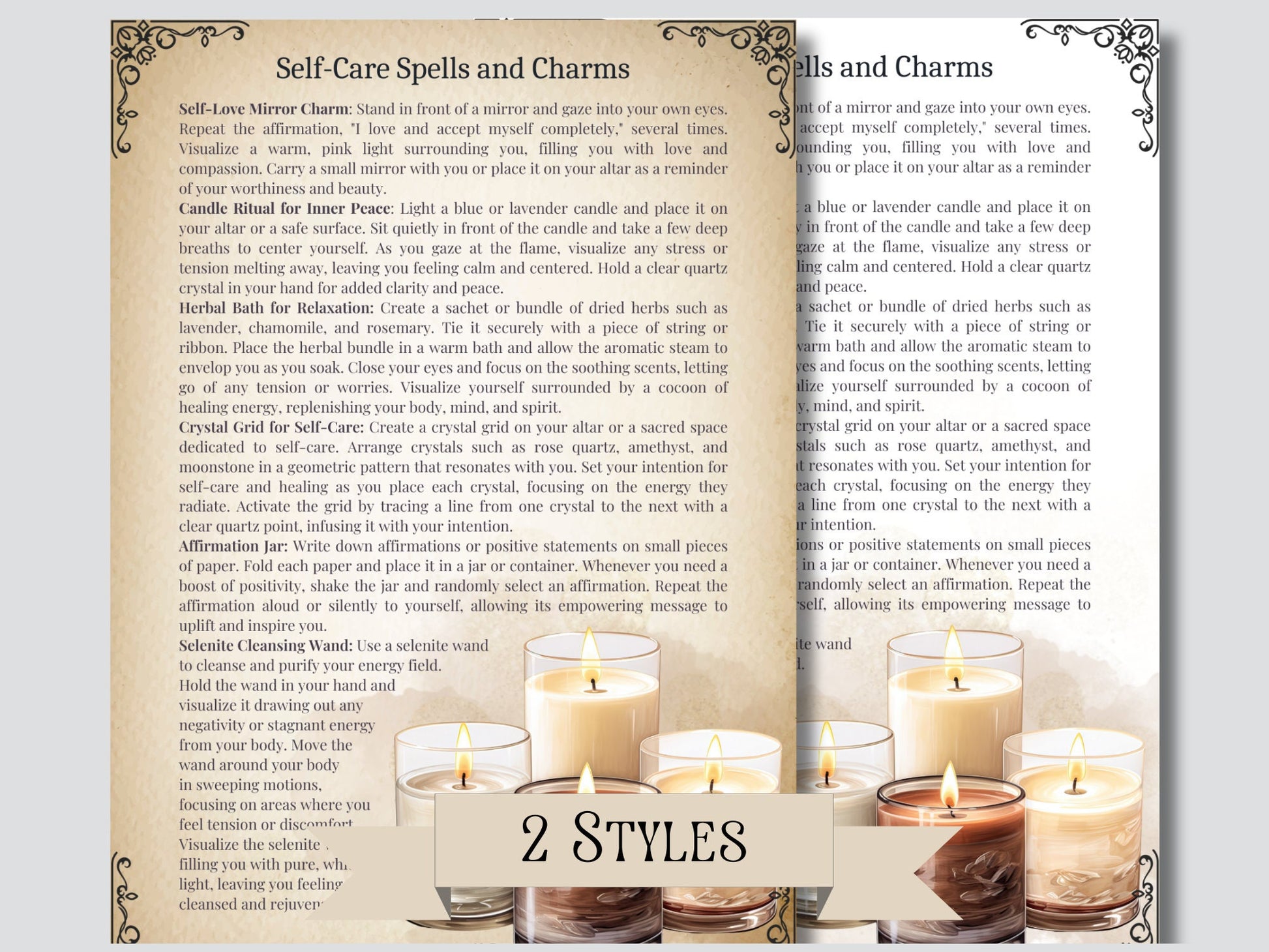 Magical Ways to Pamper, Soothe, and Care for Your Body and Spirit. Printable.