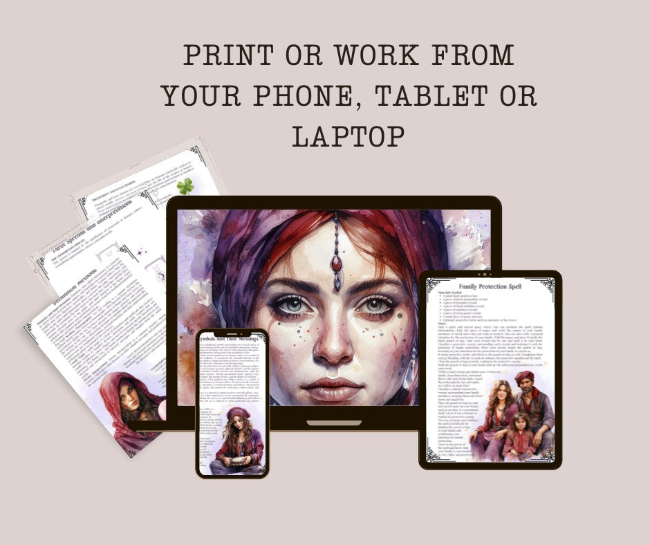 Gypsy Magic. The Ultimate Basic Guide to Romani Witchcraft, Signs, Symbols, Talismans, Charms, Amulets, Tarot, Spells, and More. Printable