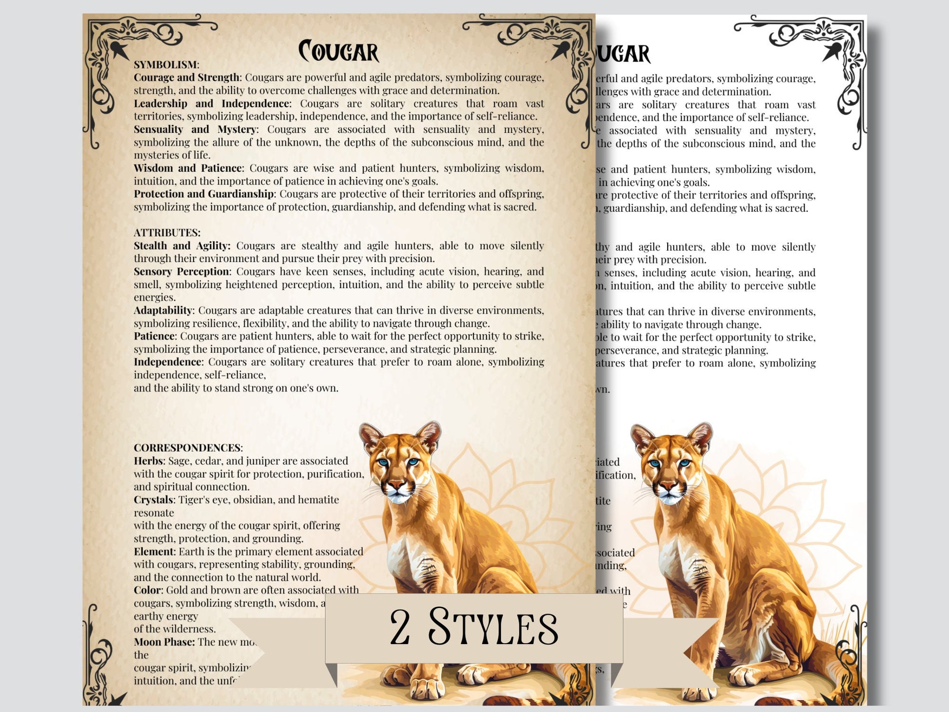The Ultimate Guide To Spirit Animals. 72 pages. 62 animals. Beautiful grimoire pages. Printable.