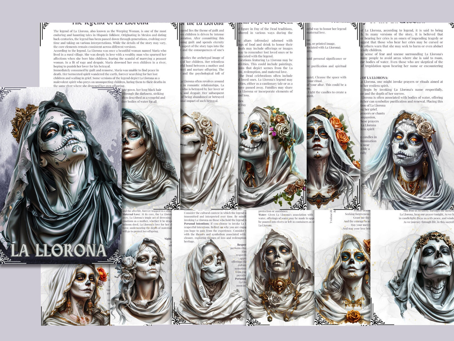 La Llorona. The Weeping Woman. Mexican Legend. Beautiful pages for your Book Of Shadows.