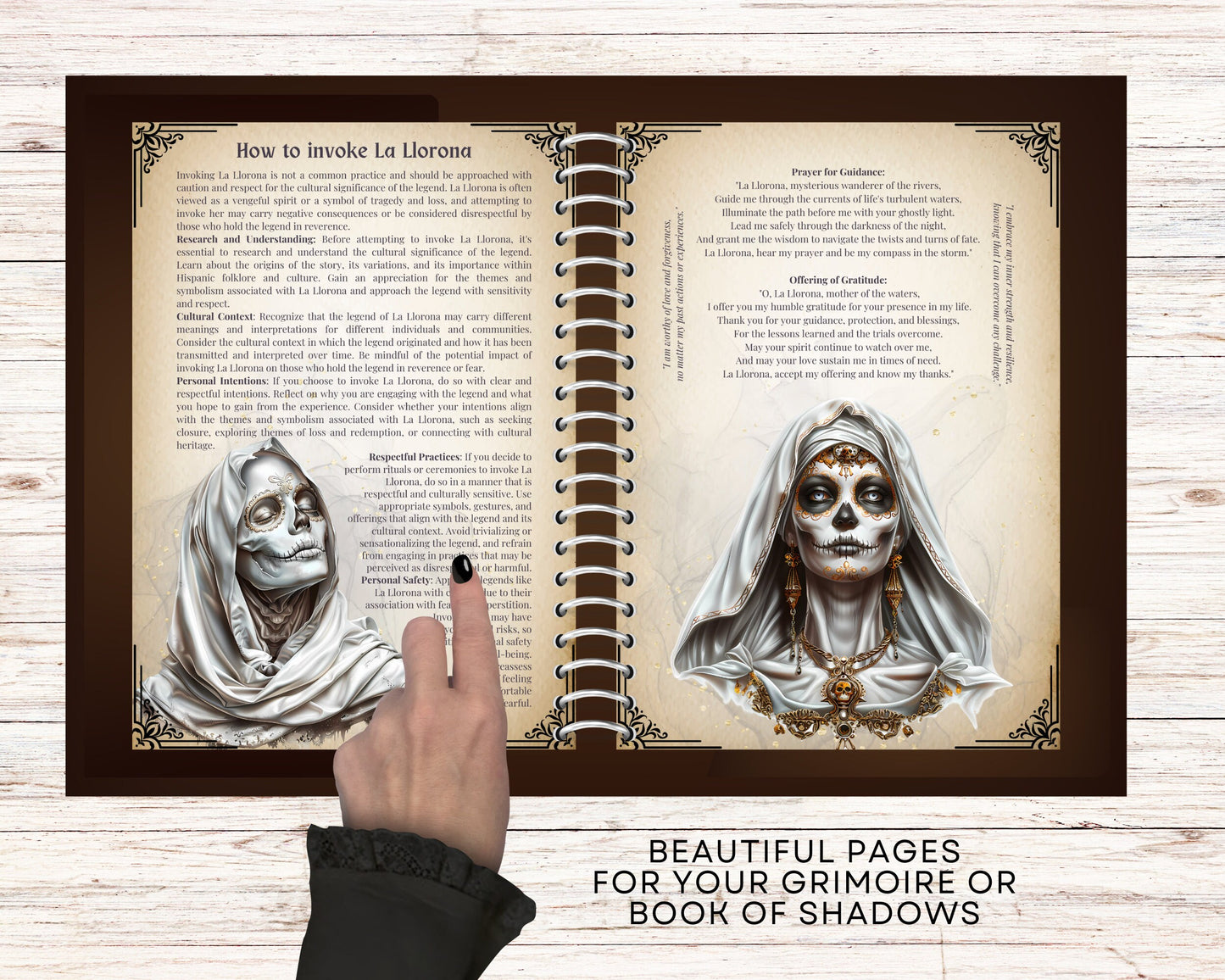 La Llorona. The Weeping Woman. Mexican Legend. Beautiful pages for your Book Of Shadows.