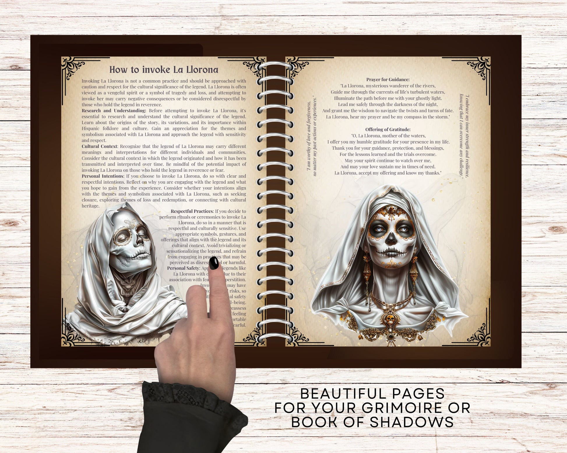 La Llorona. The Weeping Woman. Mexican Legend. Beautiful pages for your Book Of Shadows.