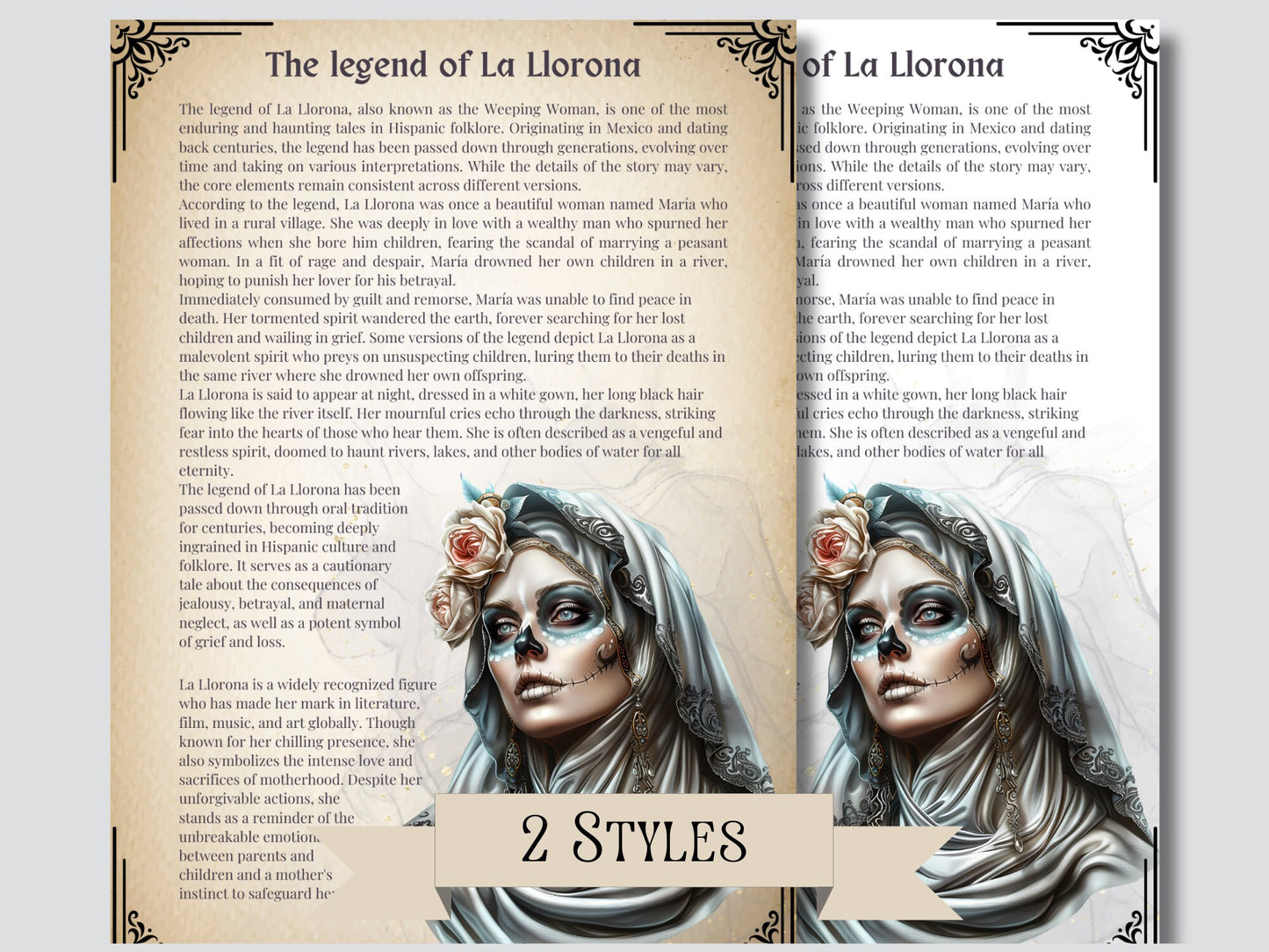 La Llorona. The Weeping Woman. Mexican Legend. Beautiful pages for your Book Of Shadows.