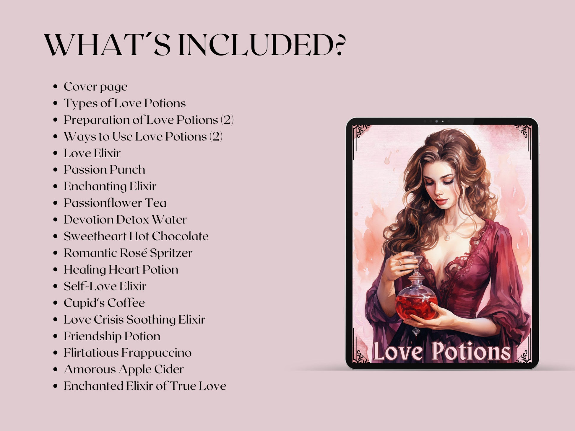 Love Potions. Basics. Beautiful pages for your Grimoire or Book Of Shadows. Printable.