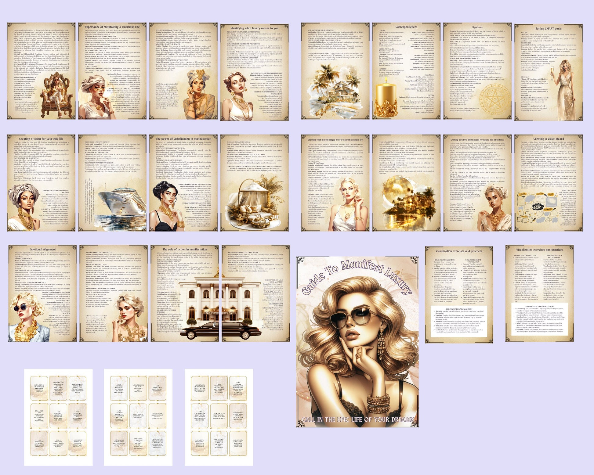 Guide To MANIFEST LUXURY. Call In The Epic Life Of Your Dreams. Basic Guide. Printable.