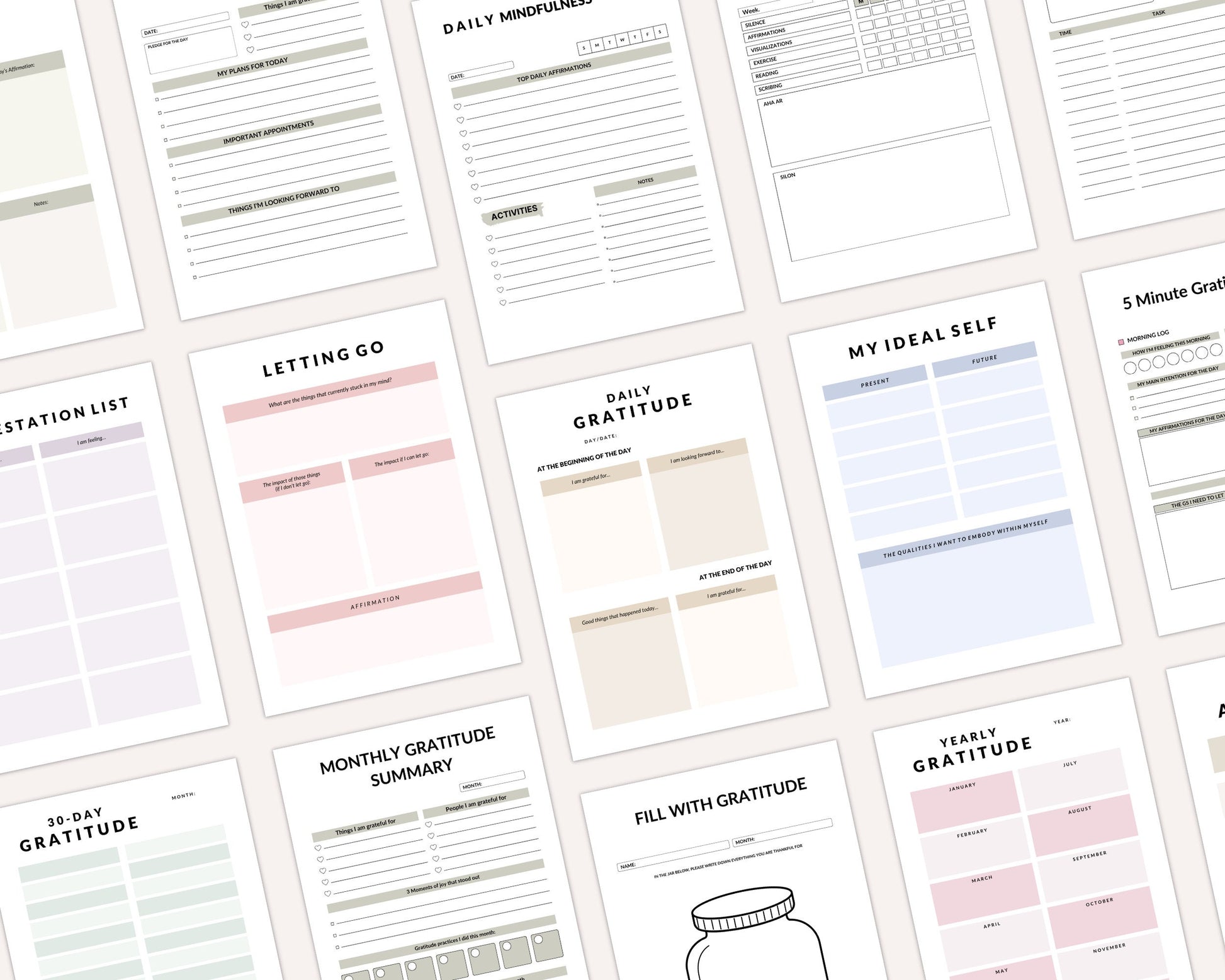 Gratitude & Manifestation Planner. Printable.